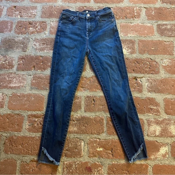 7 For All Mankind Denim - 7 For All Mankind Womens Gwenevere High Waist Ankle Skinny Jean size 26 frayed
